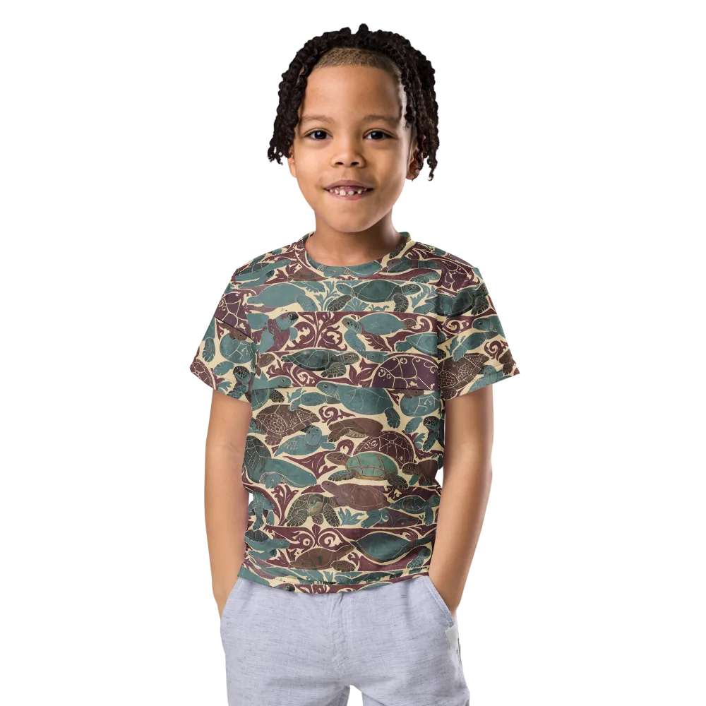 Mariner’s Mosaic on Kids Crew Neck T-Shirt — Front