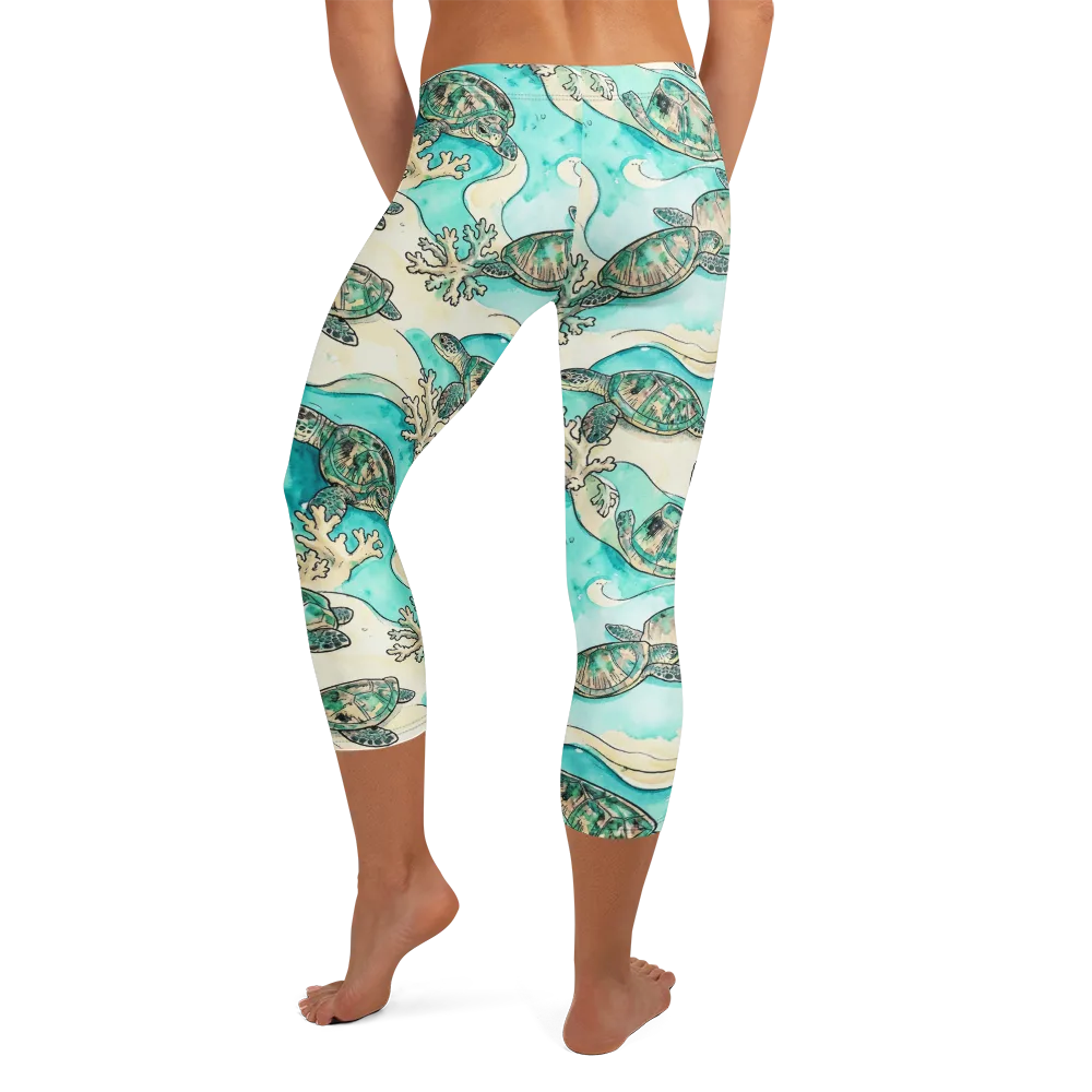 Lagoon Wanderers on Capri Leggings — Back