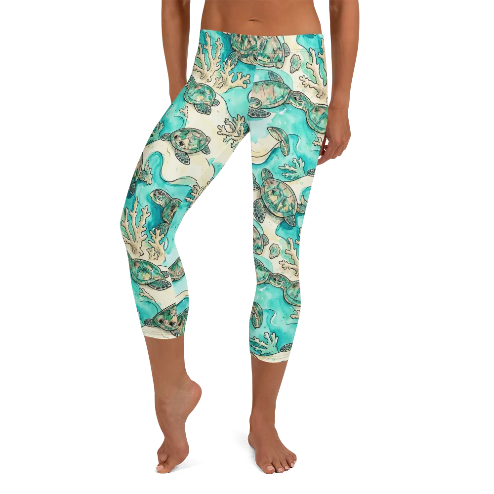 Lagoon Wanderers on Capri Leggings — Front
