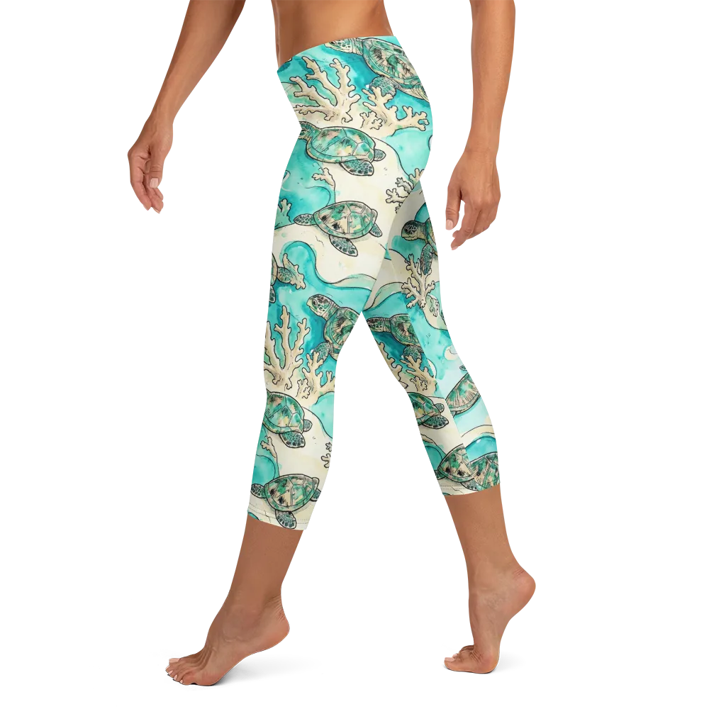 Lagoon Wanderers on Capri Leggings — Left