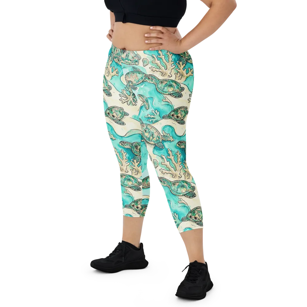 Lagoon Wanderers on Capri Leggings — Front