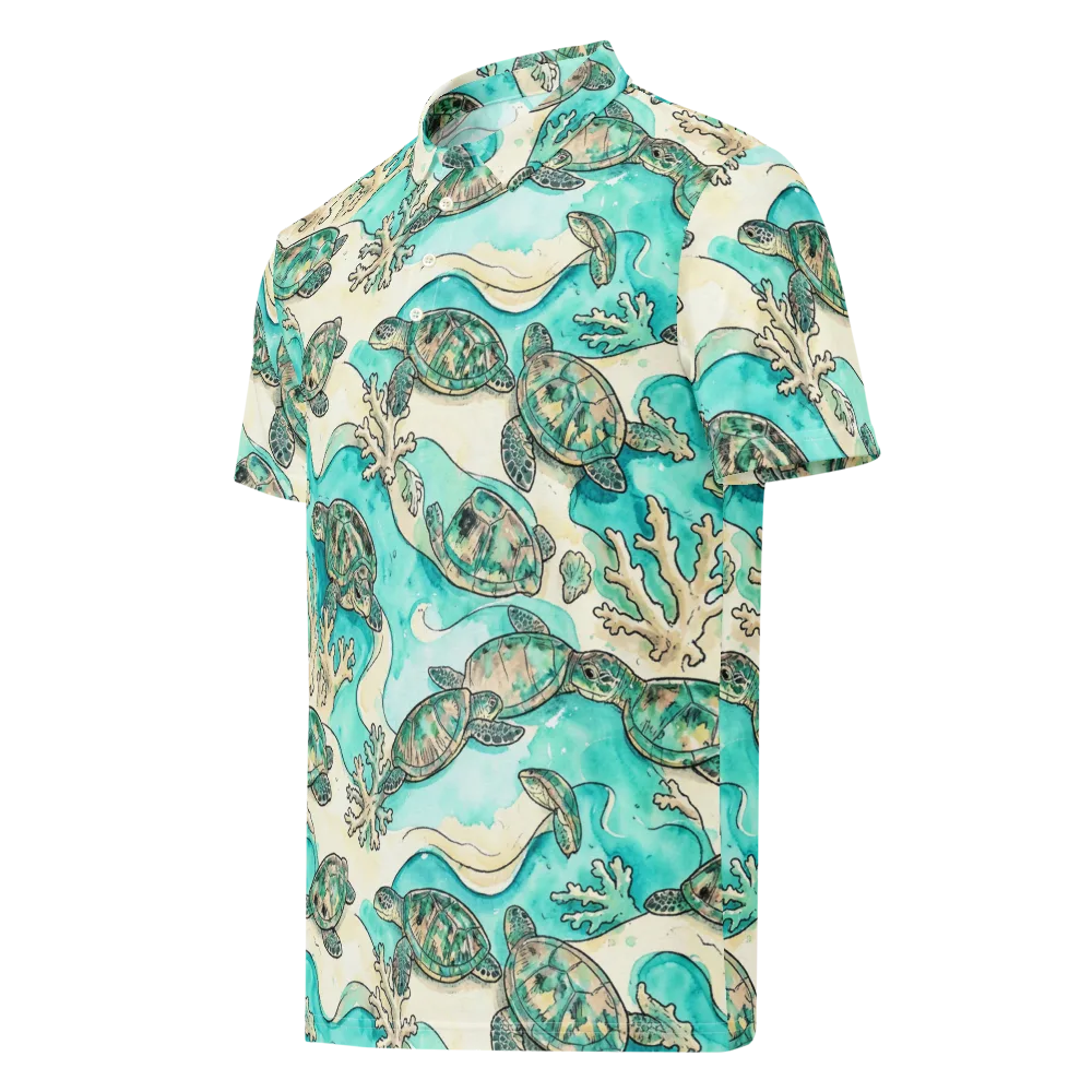 Lagoon Wanderers on Men's Slim Fit Polo Shirt — Left Front