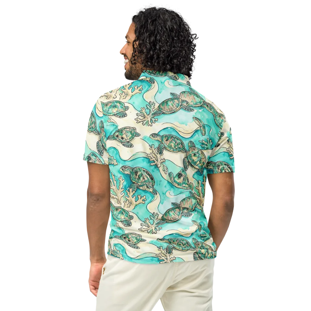 Lagoon Wanderers on Men's Slim Fit Polo Shirt — Back