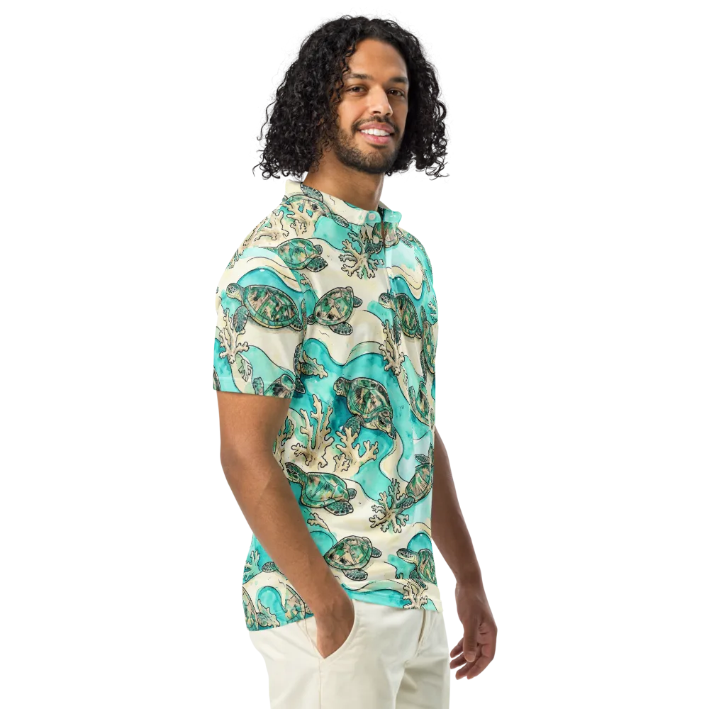Lagoon Wanderers on Men's Slim Fit Polo Shirt — Right Front