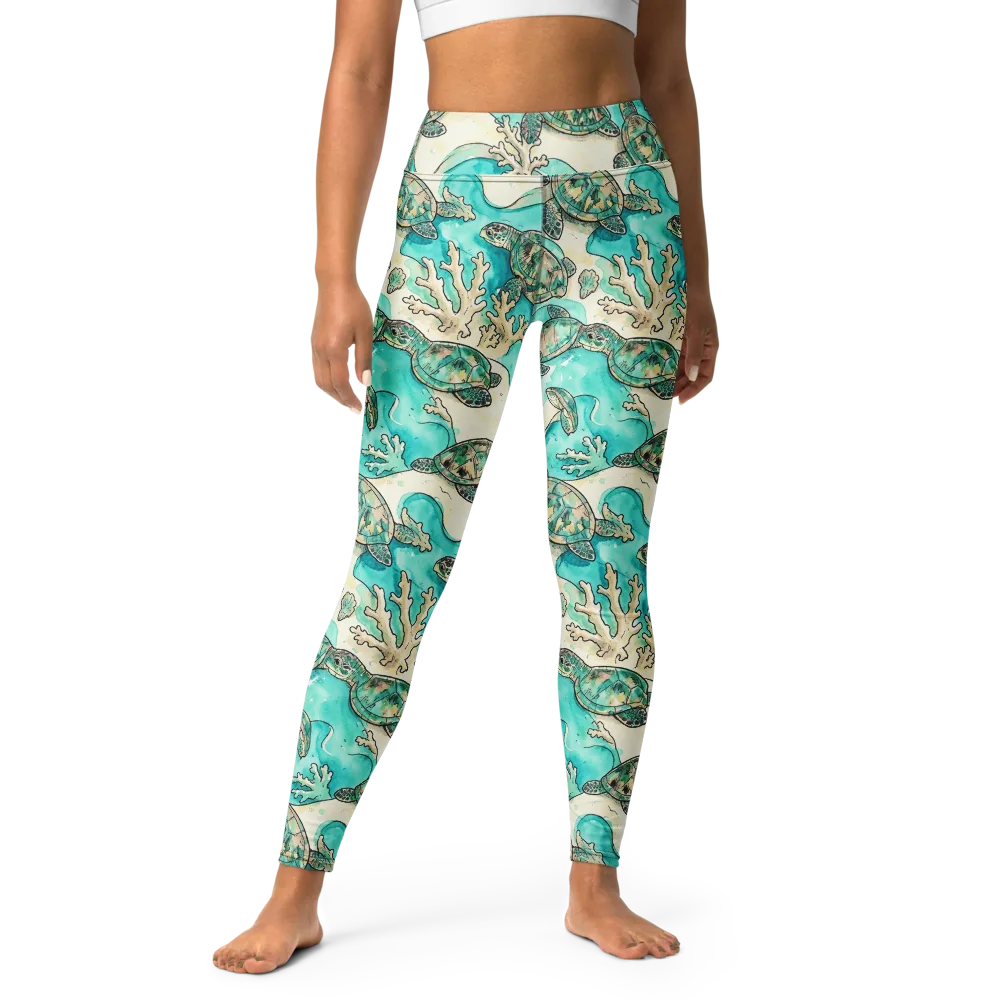 Lagoon Wanderers on Yoga Leggings — Front