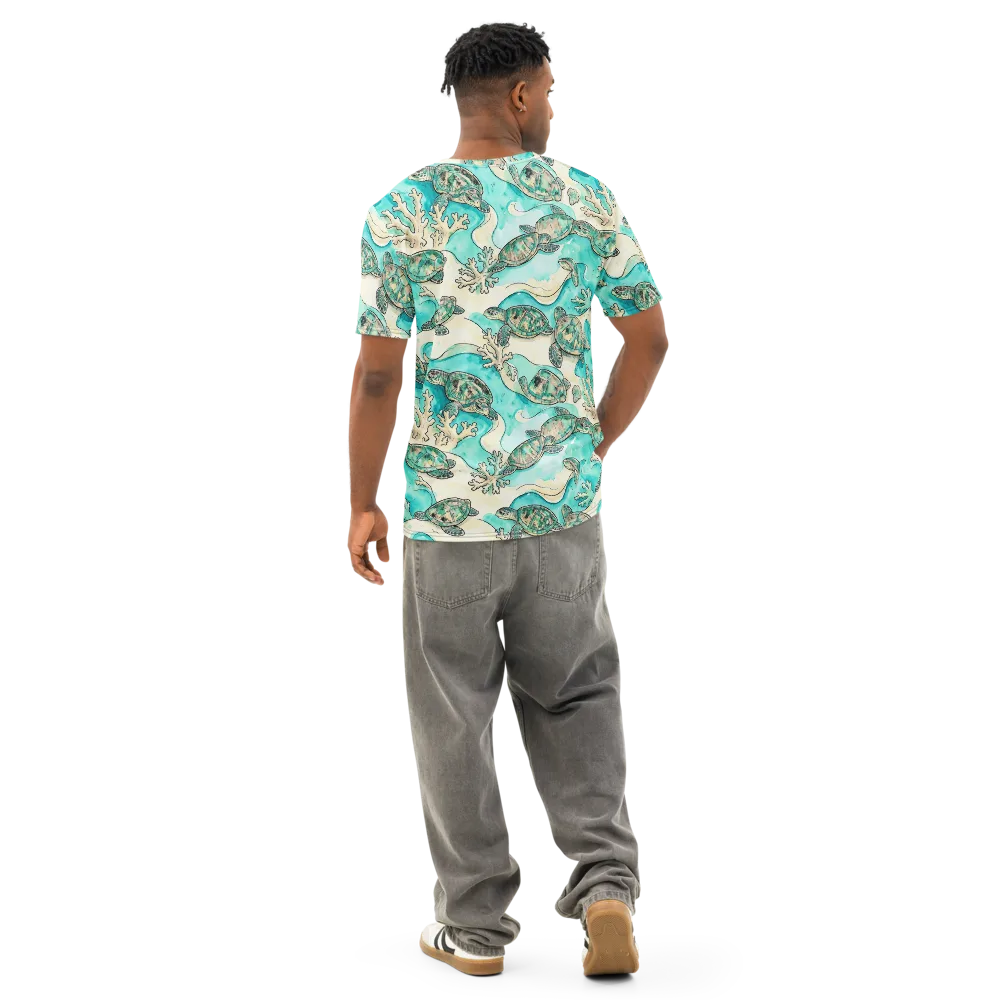 Lagoon Wanderers on Men's Cotton Crew Neck T-Shirt — Back