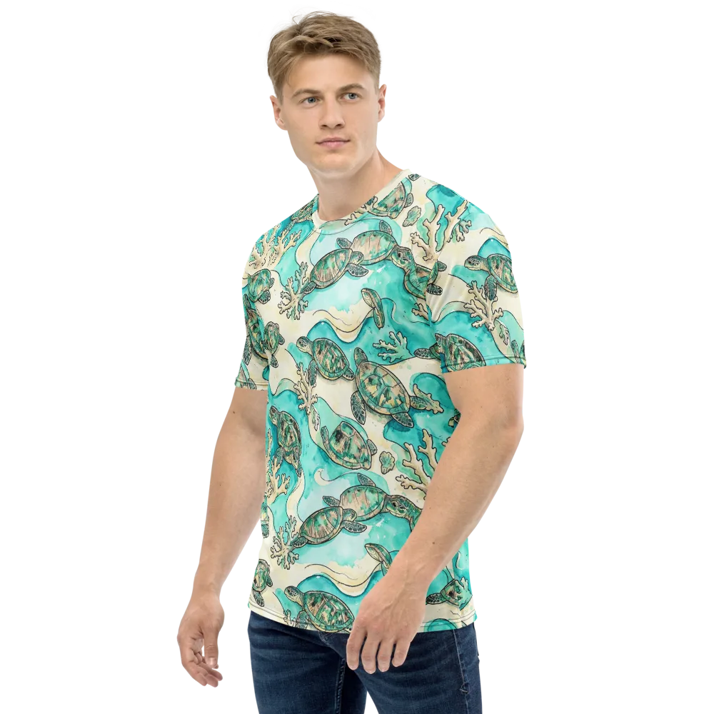 Lagoon Wanderers on Men's Crew Neck T-Shirt — Left