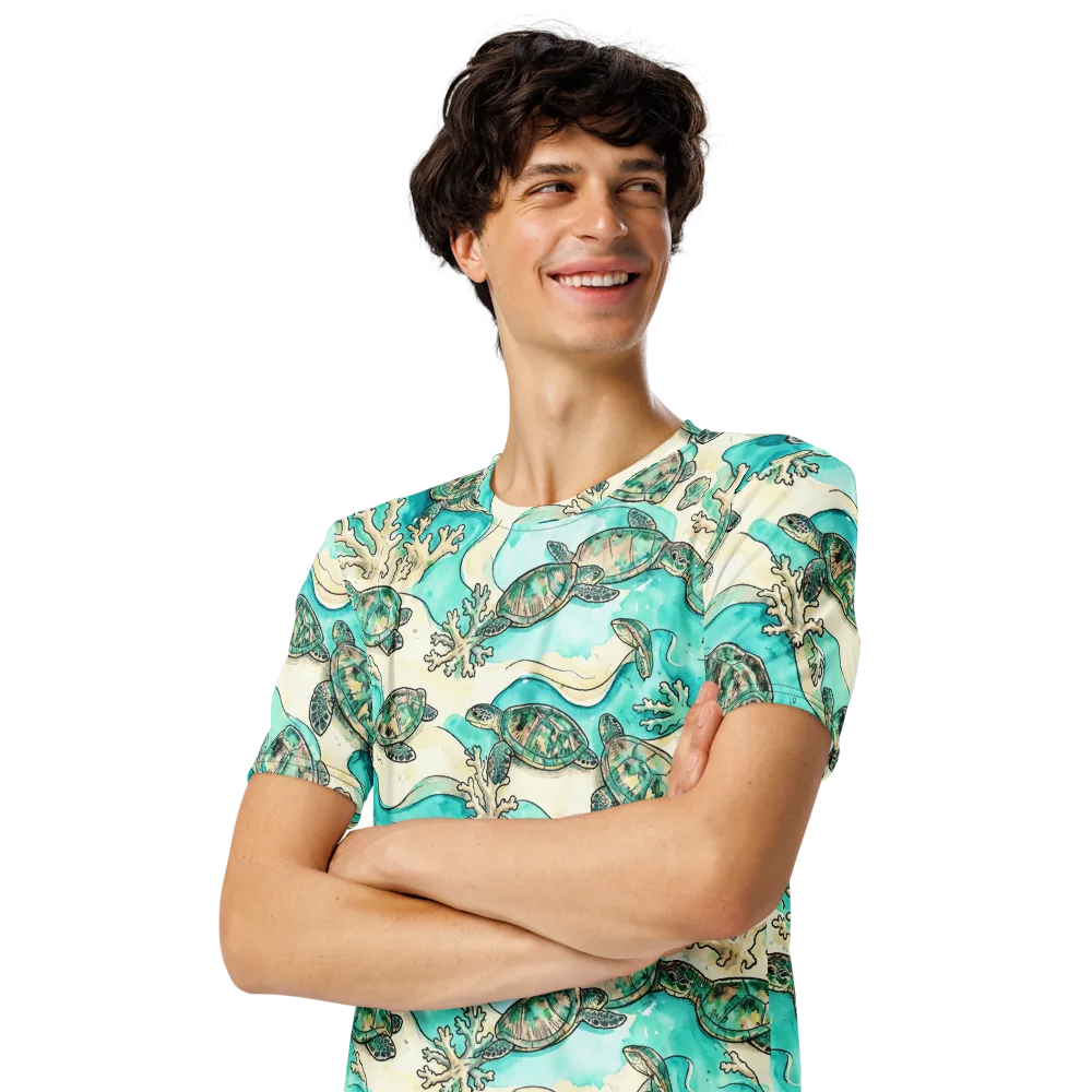 Lagoon Wanderers on Men's Crew Neck T-Shirt — Left Front