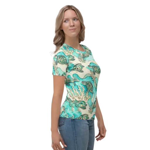 Lagoon Wanderers on a Women's Crew Neck T-Shirt