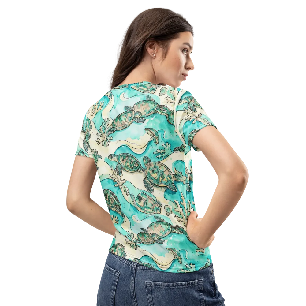 Lagoon Wanderers on Women's Crew Neck T-Shirt — Back