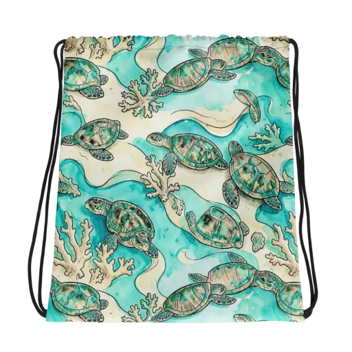 Lagoon Wanderers on a Drawstring Bag
