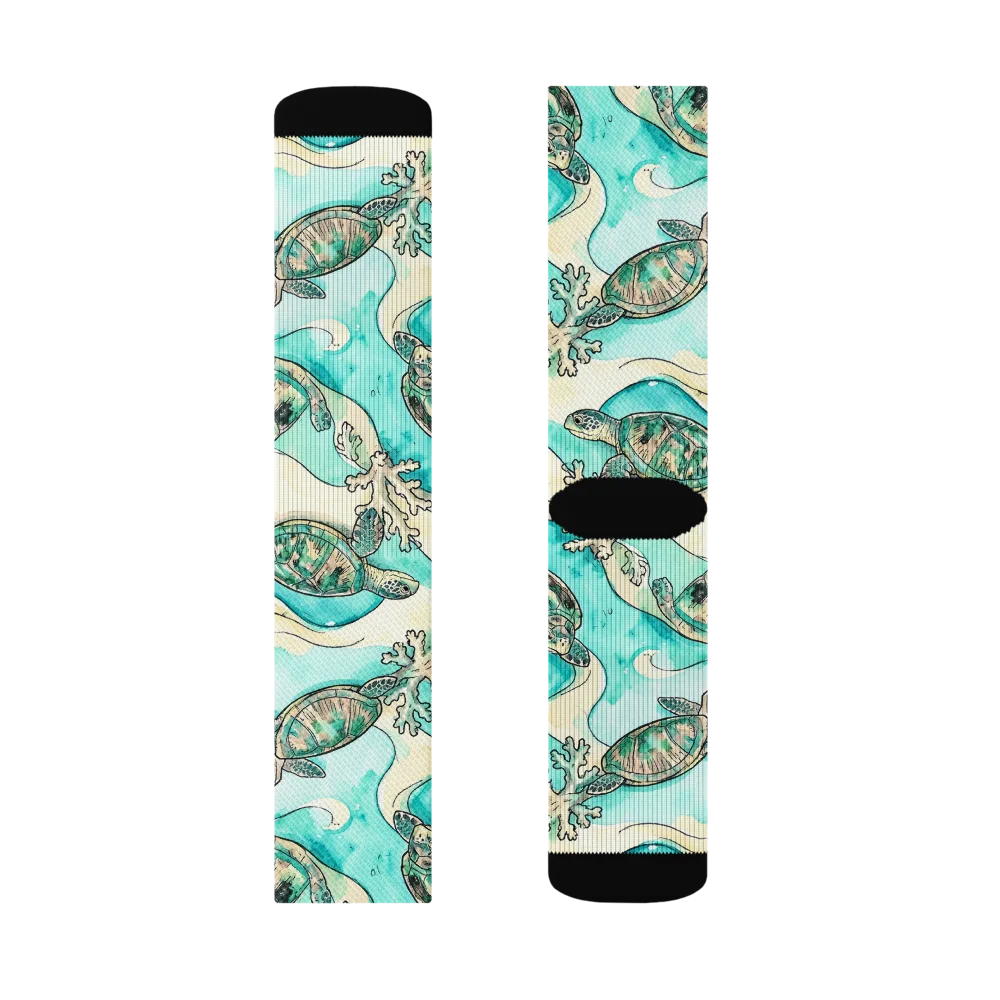 Lagoon Wanderers on Socks — Right Sock