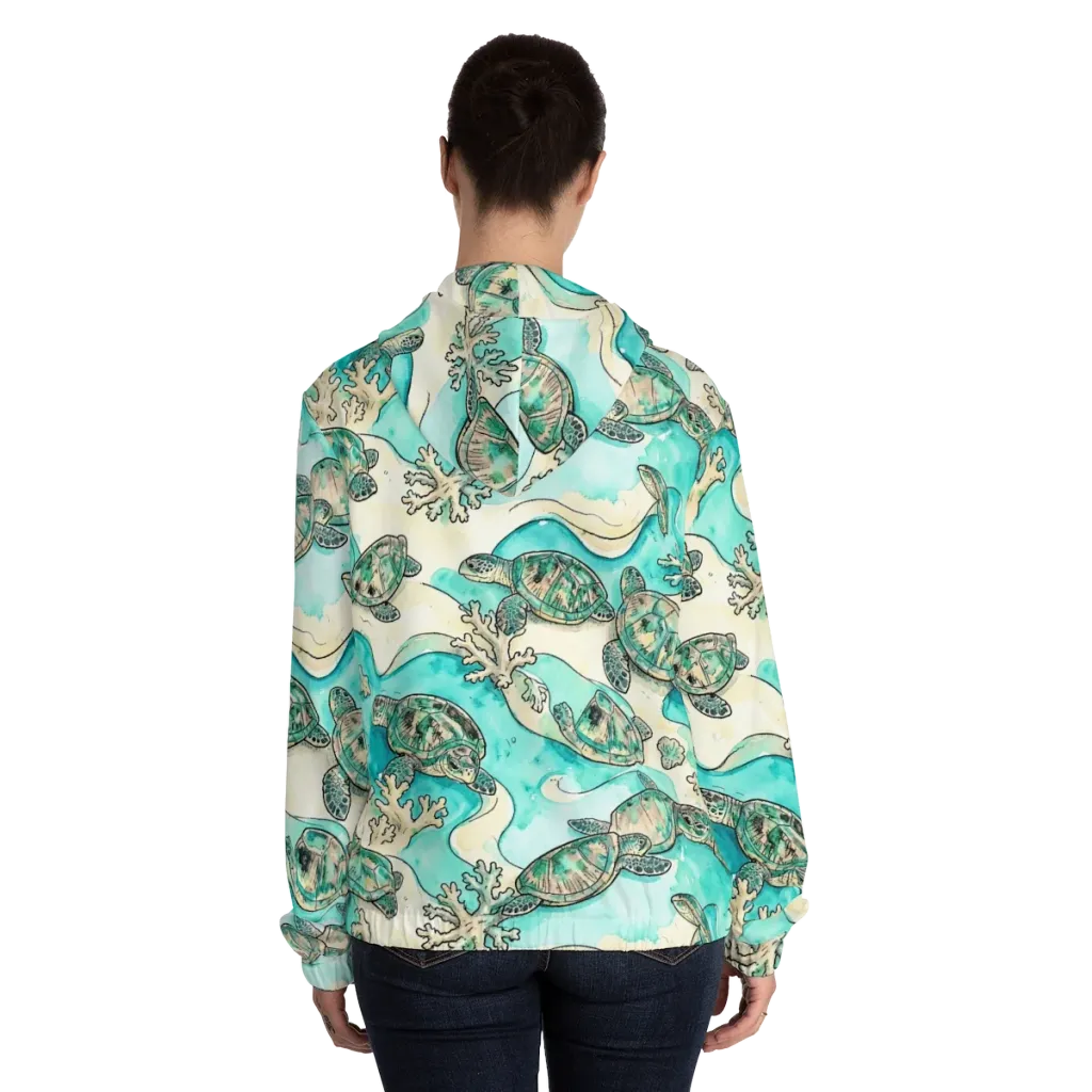 Lagoon Wanderers on Women's Full-Zip Hoodie — Back On Person