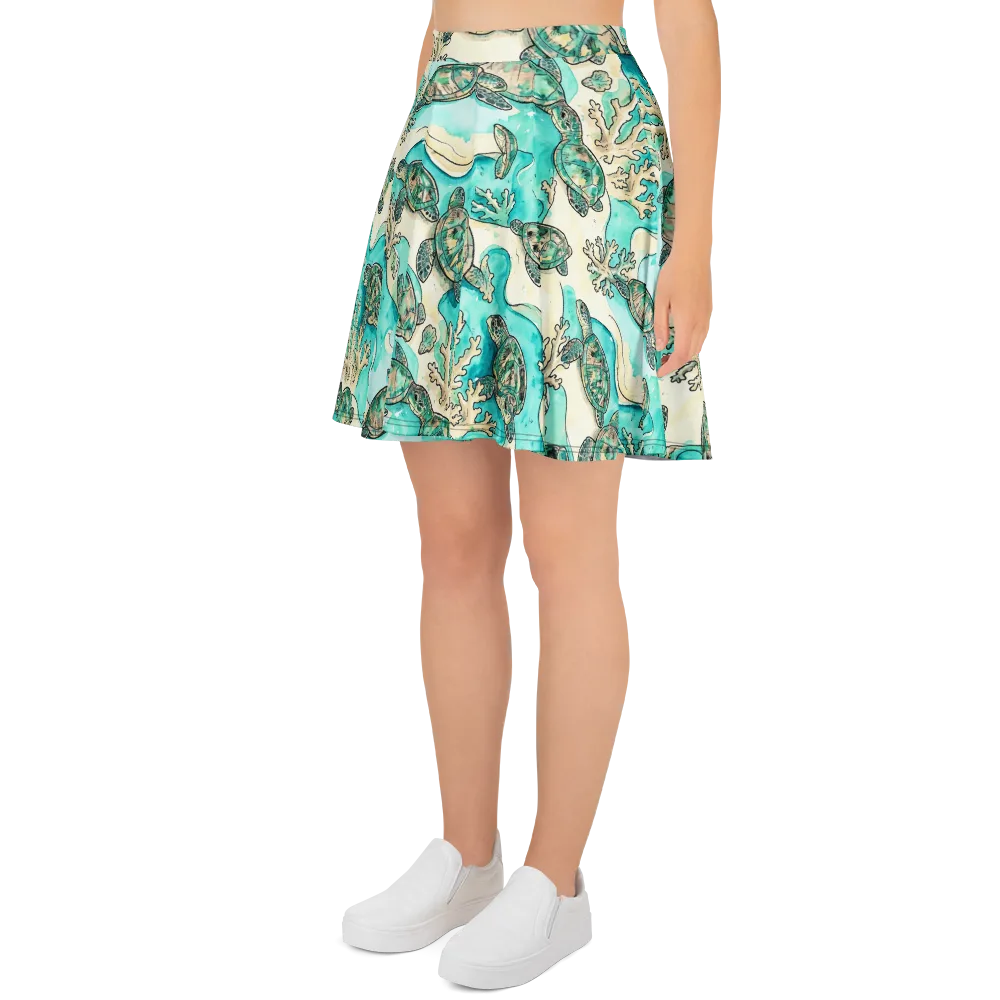 Lagoon Wanderers on Skater Skirt — Left