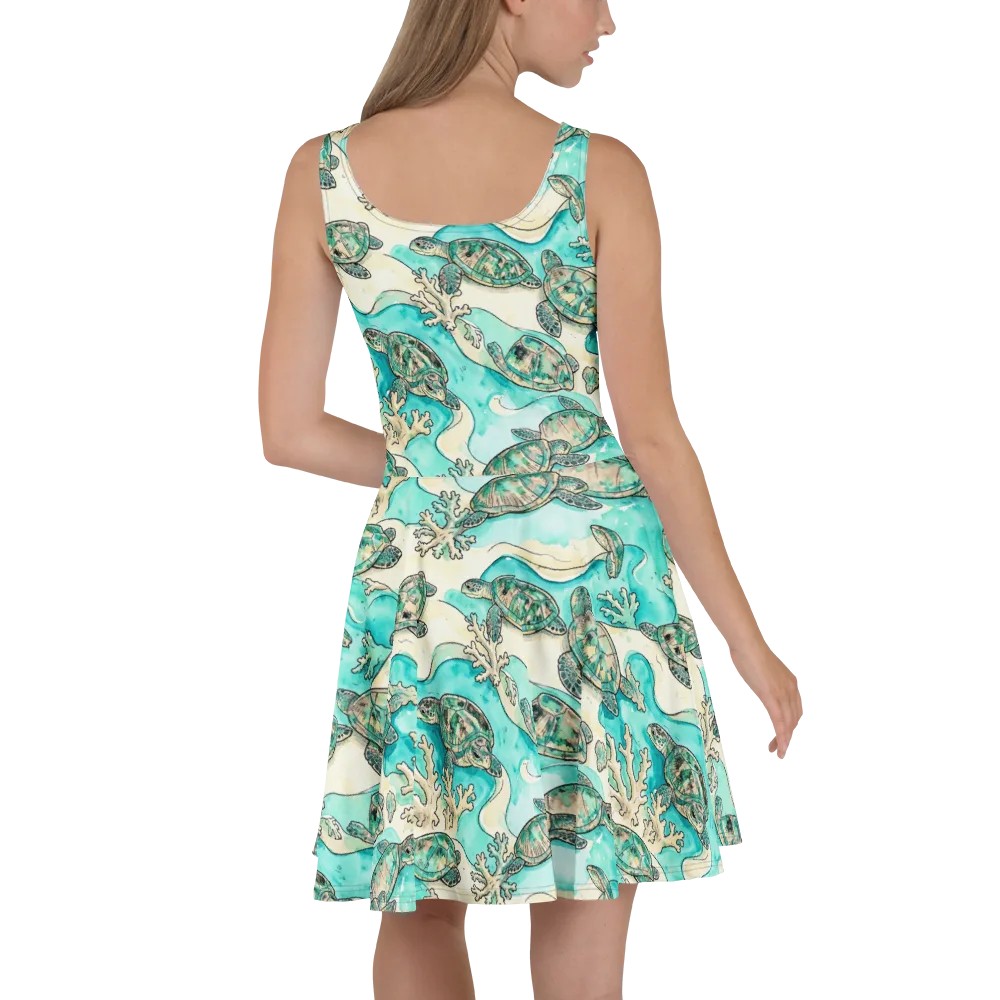 Lagoon Wanderers on Skater Dress — Back