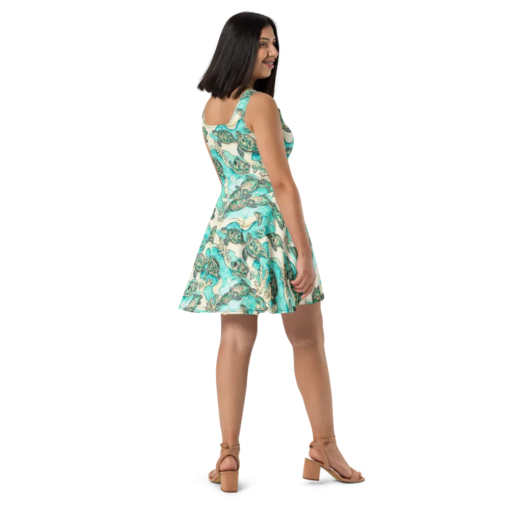 Lagoon Wanderers on Skater Dress — Right