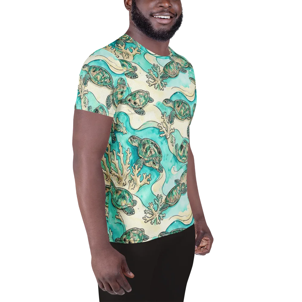 Lagoon Wanderers on Men's Athletic T-Shirt — Right