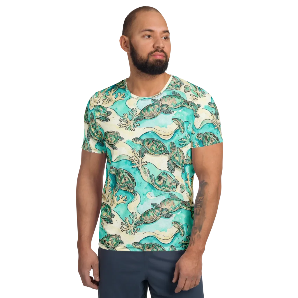 Lagoon Wanderers on Men's Athletic T-Shirt — Front