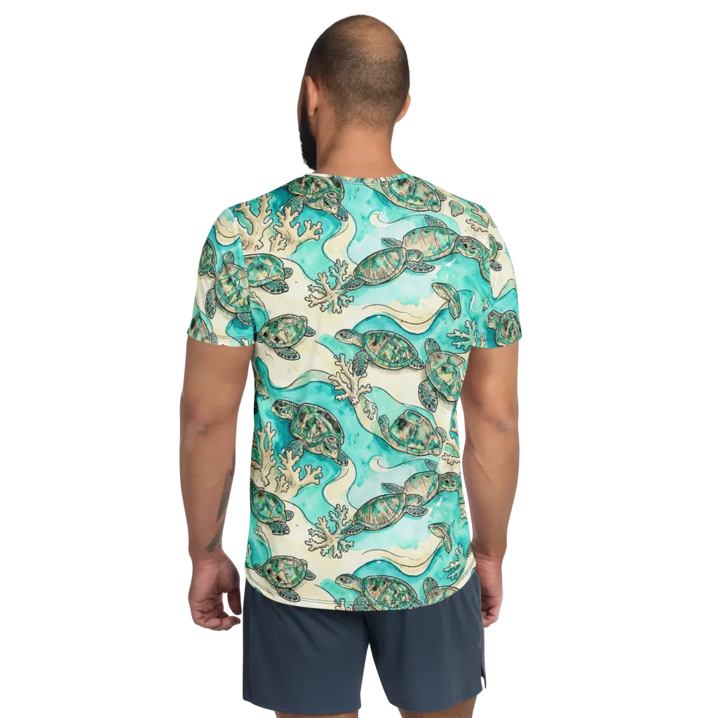 Lagoon Wanderers on Men's Athletic T-Shirt — Back