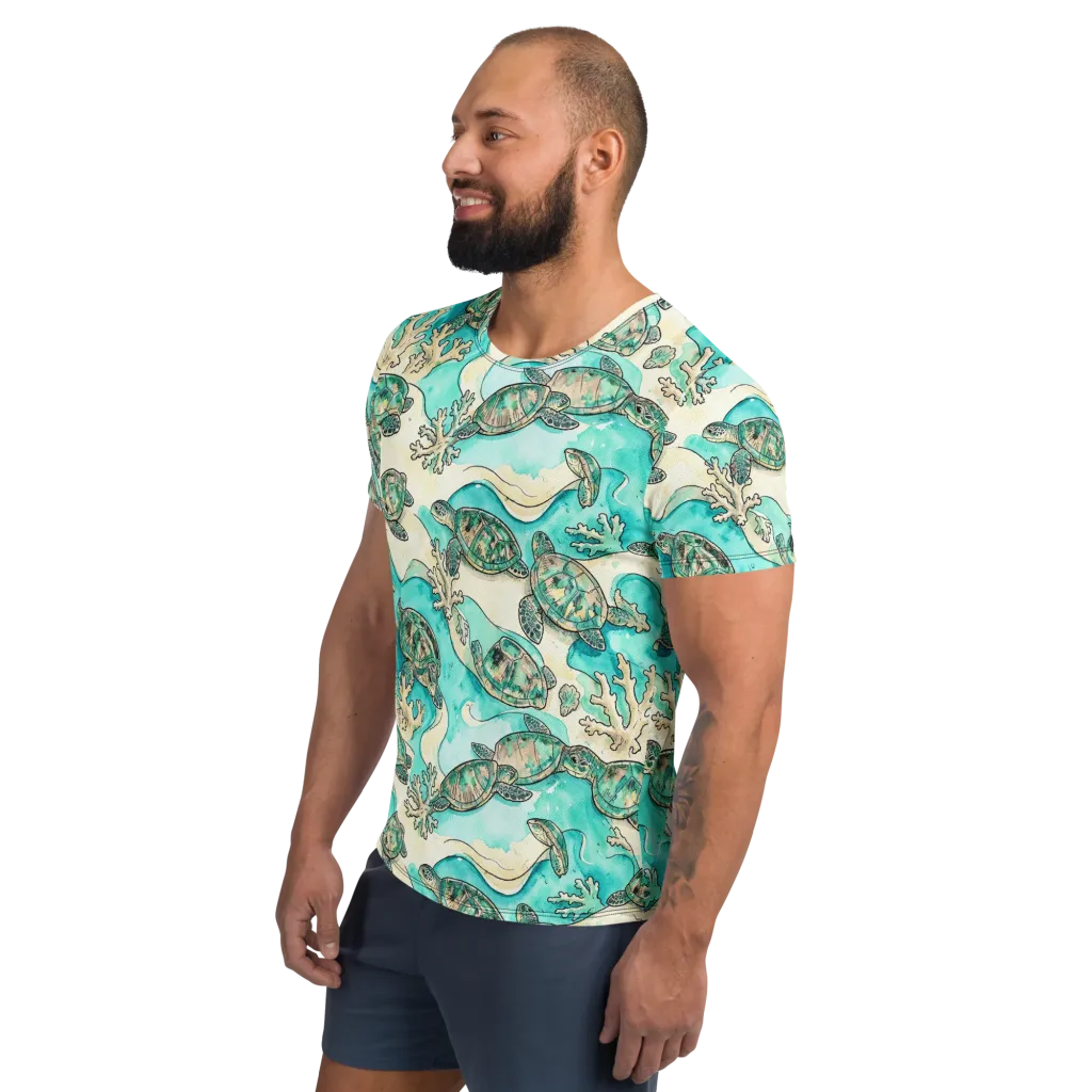 Lagoon Wanderers on Men's Athletic T-Shirt — Left