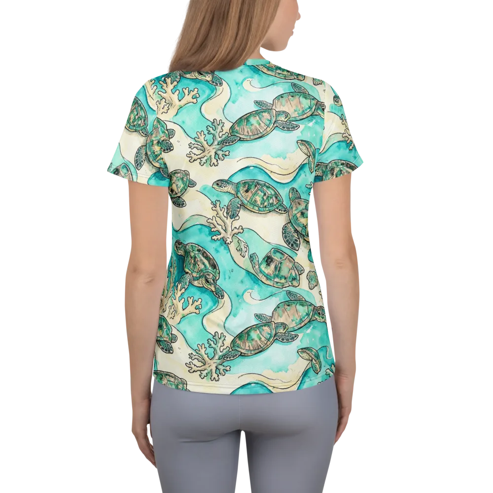 Lagoon Wanderers on Women's Athletic T-Shirt — Back