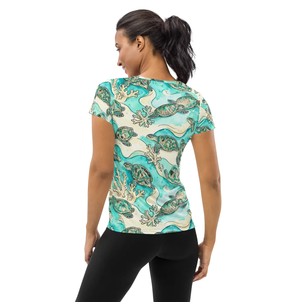 Lagoon Wanderers on Women's Athletic T-Shirt — Back