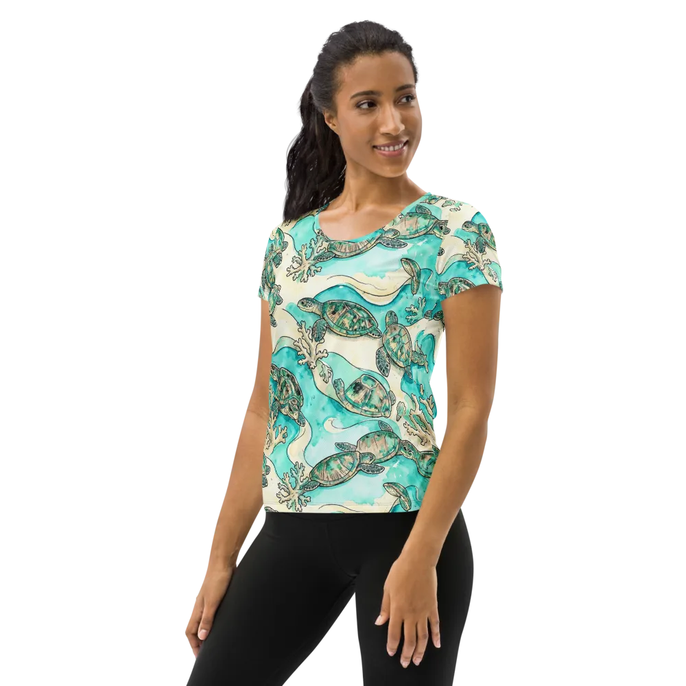 Lagoon Wanderers on Women's Athletic T-Shirt — Left