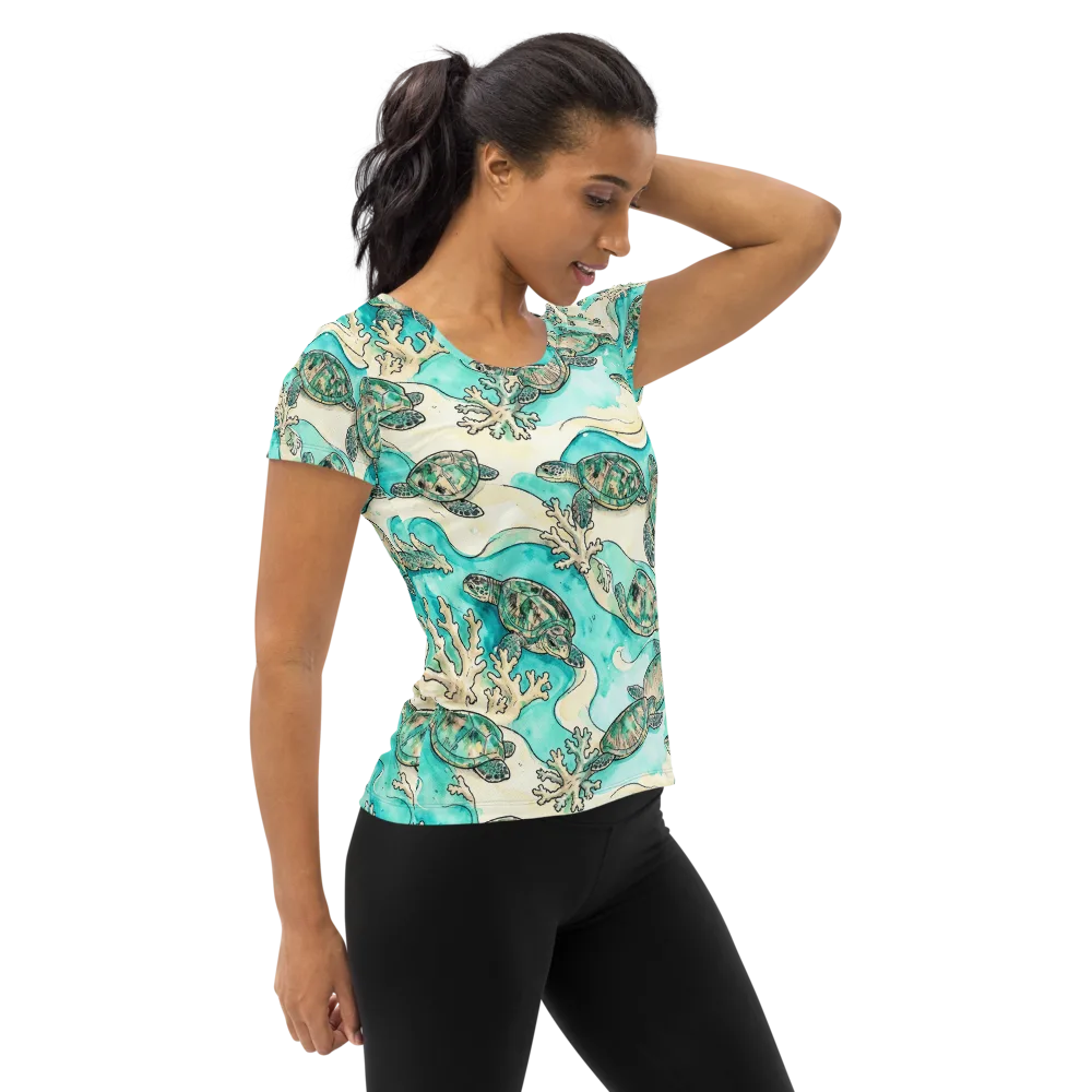 Lagoon Wanderers on Women's Athletic T-Shirt — Right