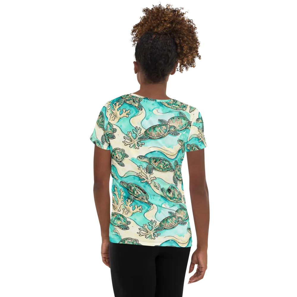 Lagoon Wanderers on Women's Athletic T-Shirt — Back
