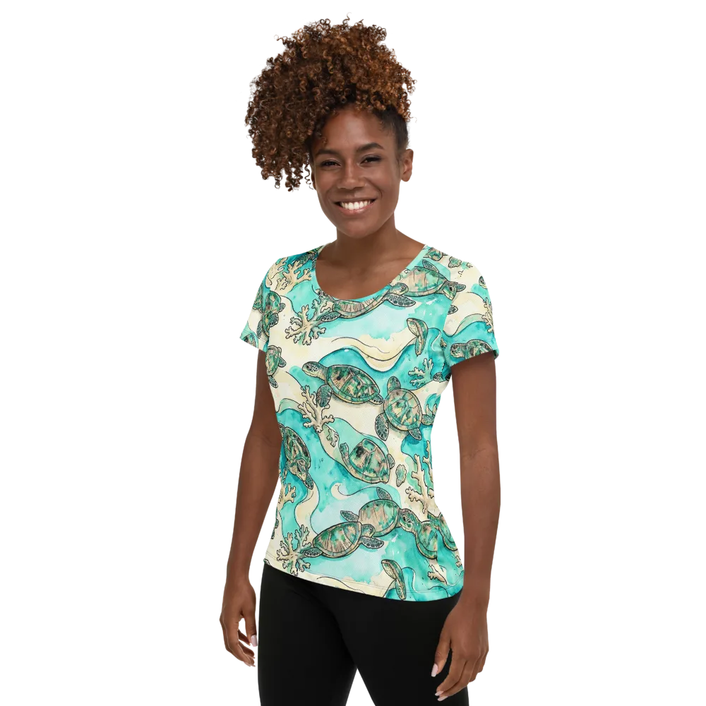 Lagoon Wanderers on Women's Athletic T-Shirt — Left
