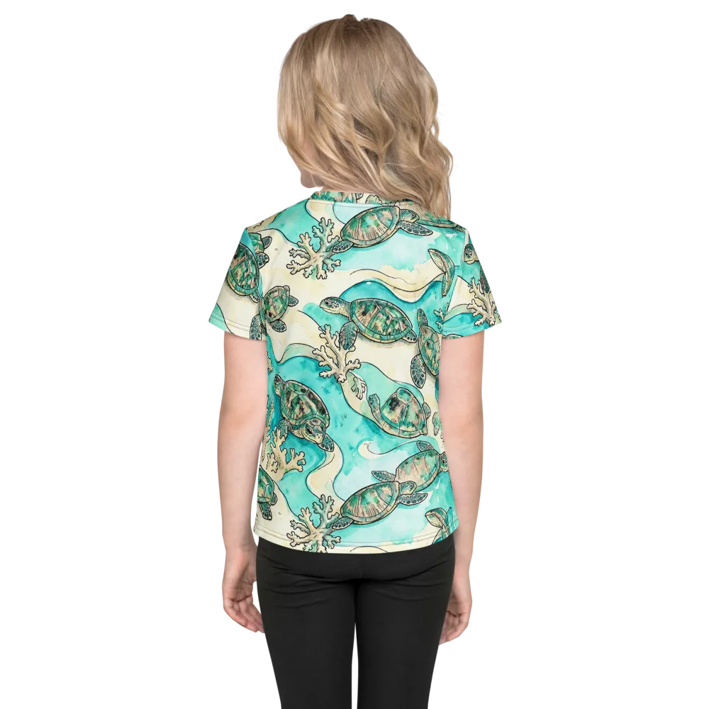 Lagoon Wanderers on Kids Crew Neck T-Shirt — Back
