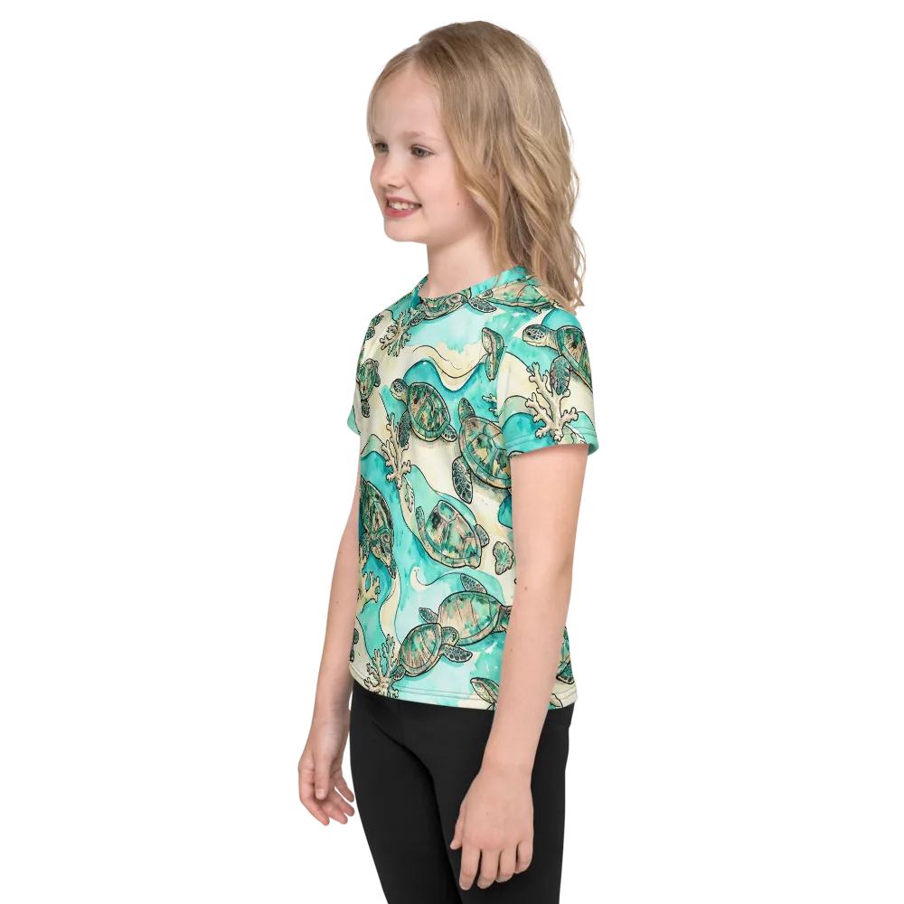 Lagoon Wanderers on Kids Crew Neck T-Shirt — Left