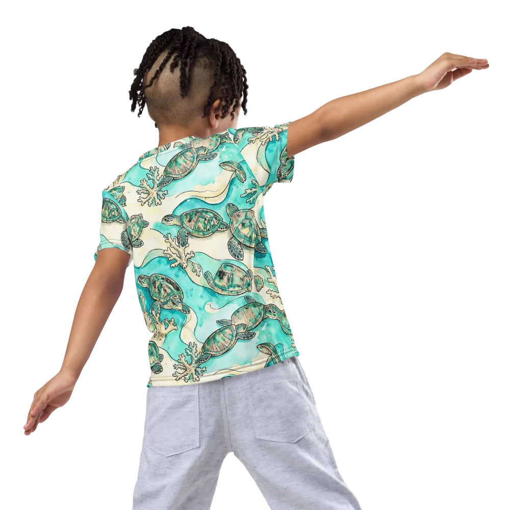 Lagoon Wanderers on Kids Crew Neck T-Shirt — Back
