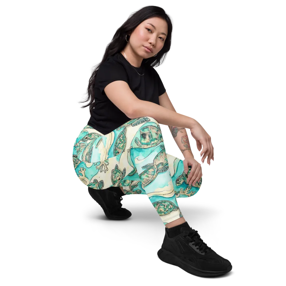 Lagoon Wanderers on Leggings with Pockets — Right Front