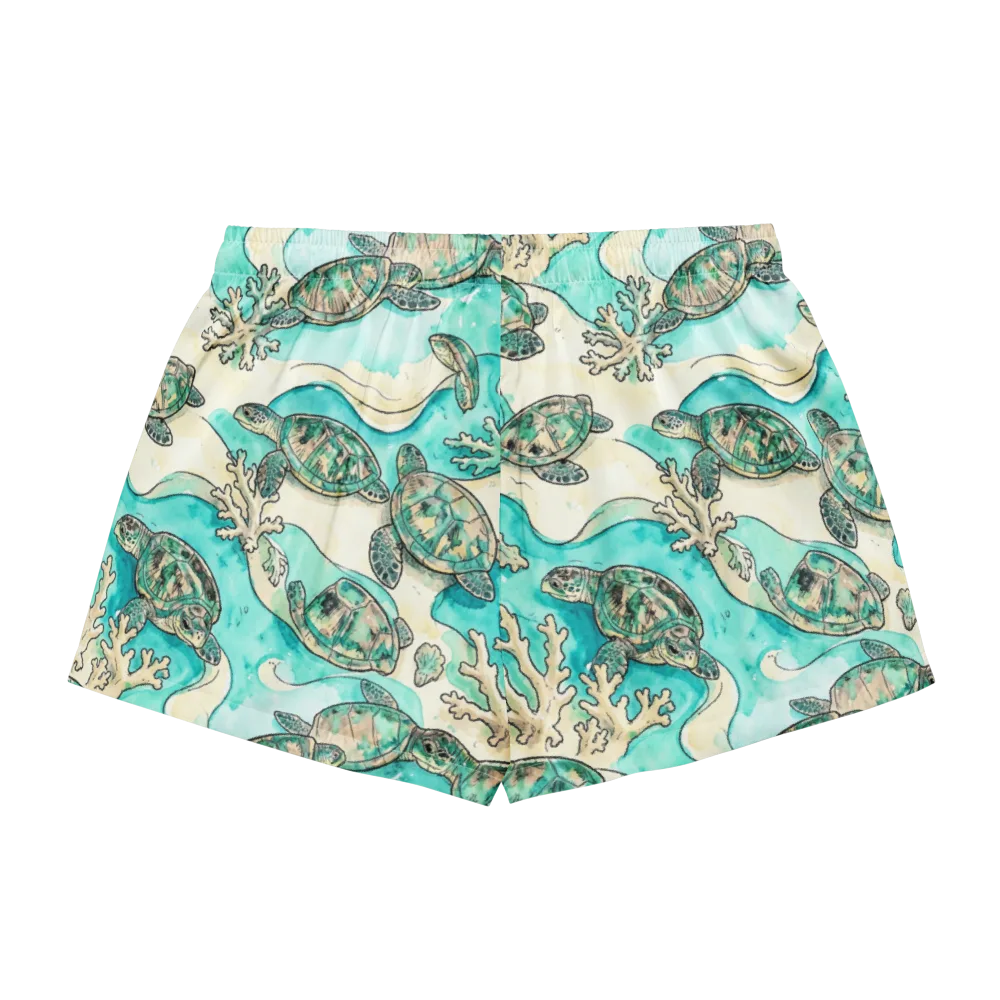 Lagoon Wanderers on Women's Pajama Shorts — Back