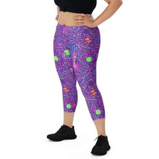 Neon Jungle on a Capri Leggings
