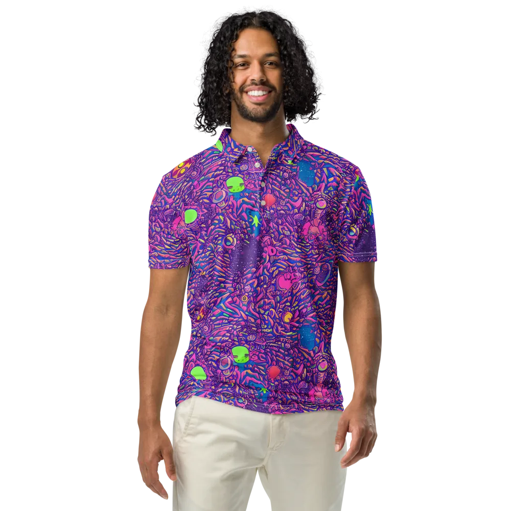 Neon Jungle on Men's Slim Fit Polo Shirt — Front