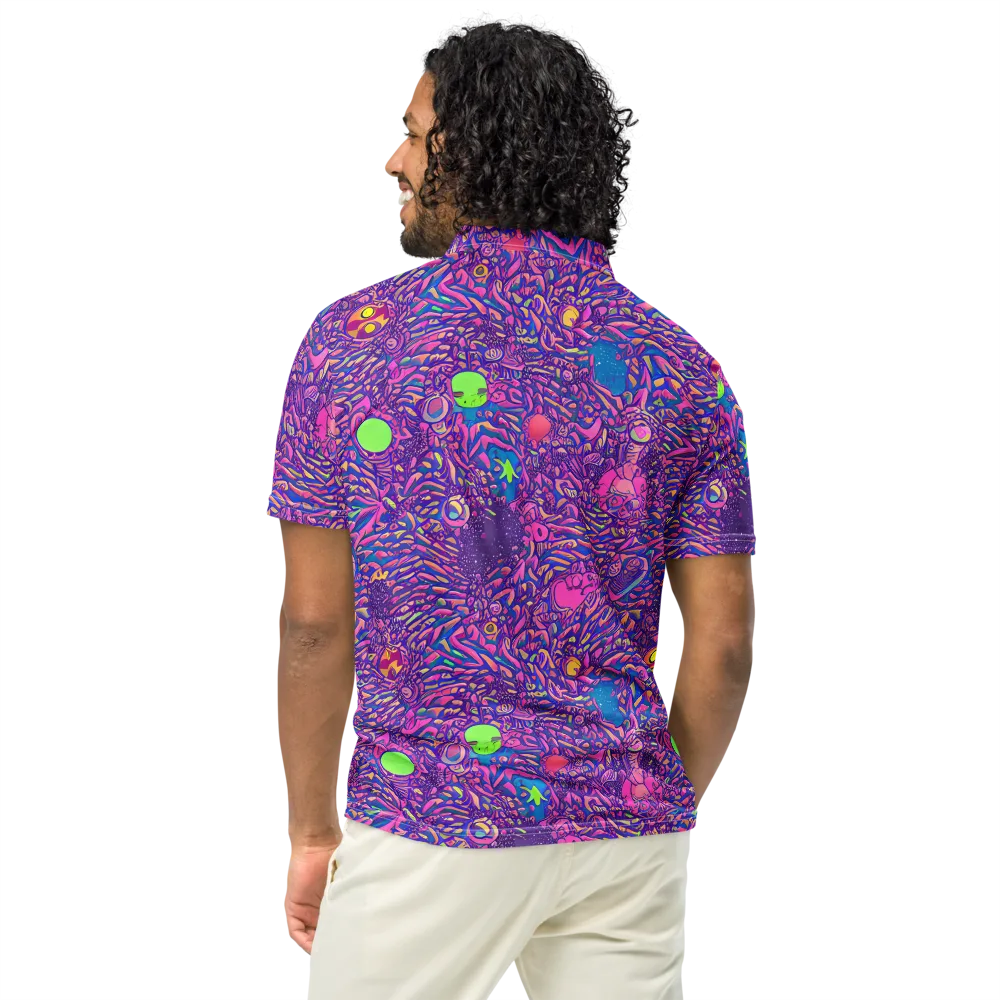 Neon Jungle on Men's Slim Fit Polo Shirt — Back