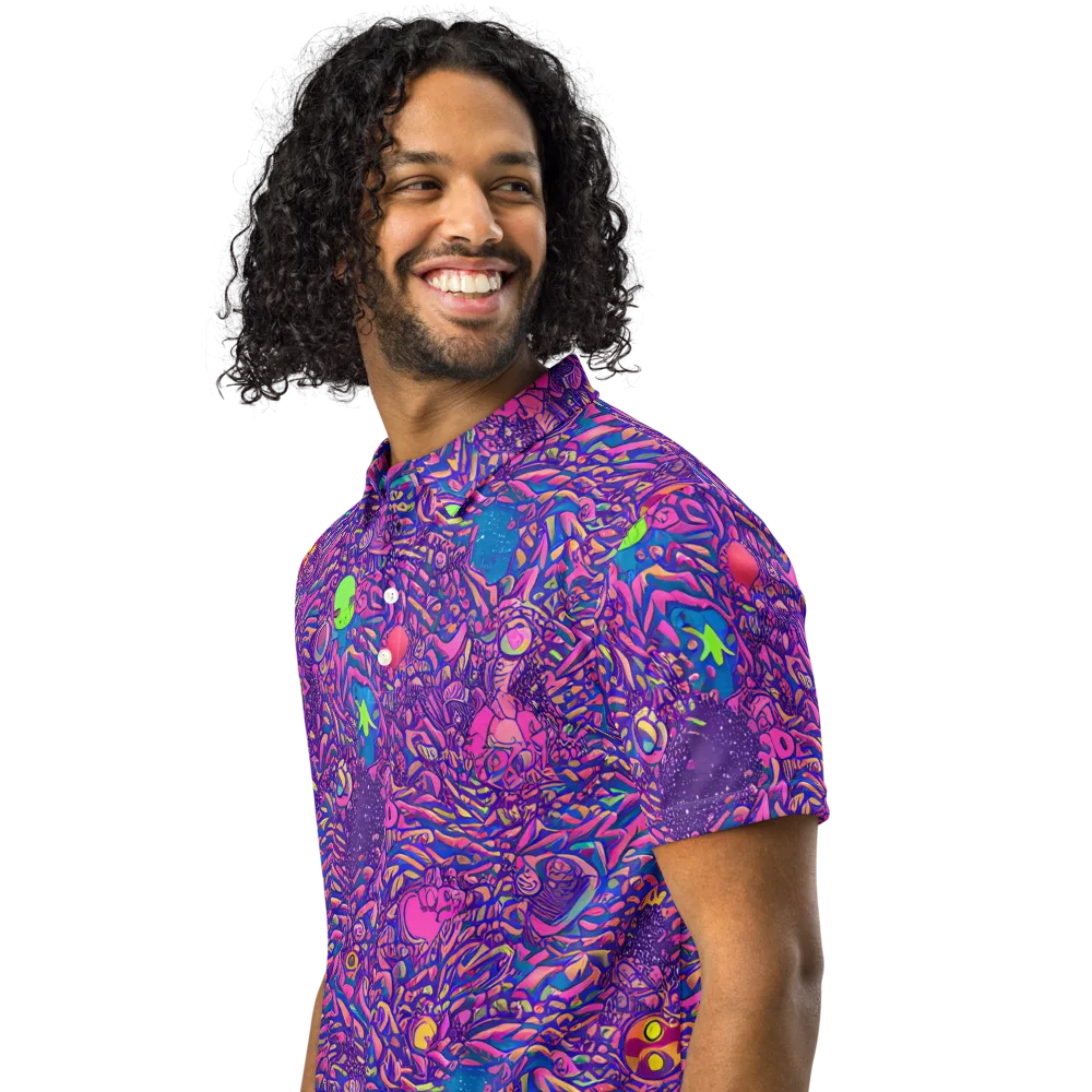 Neon Jungle on Men's Slim Fit Polo Shirt — Left Front