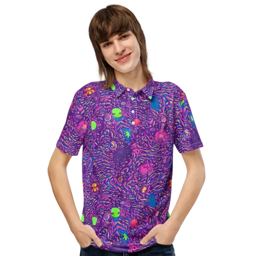 Neon Jungle on a Men's Slim Fit Polo Shirt