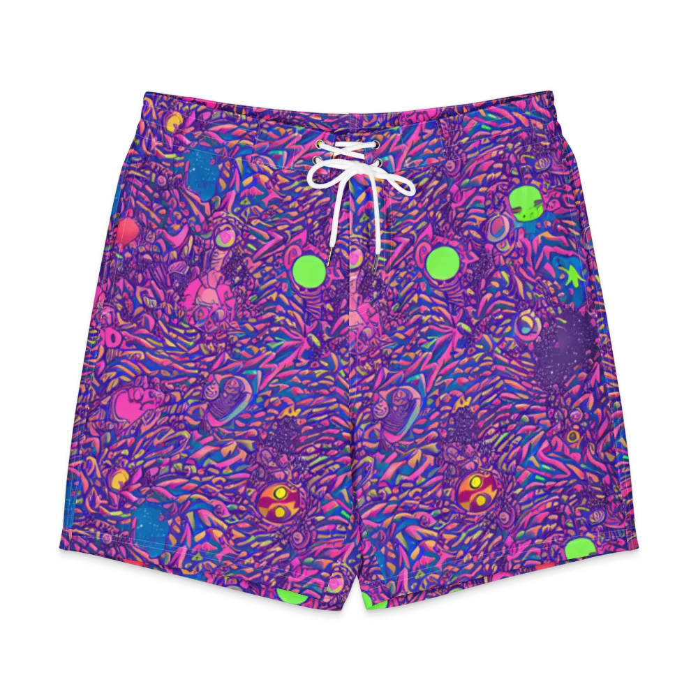 Neon Jungle on Men's Board Shorts — Front