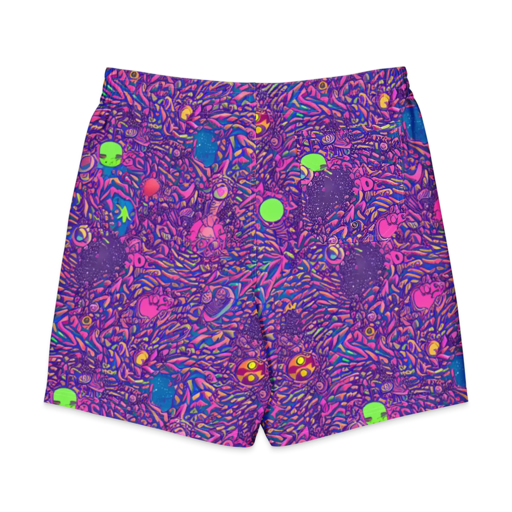 Neon Jungle on Men's Board Shorts — Back