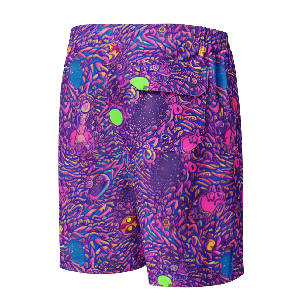 Neon Jungle on Men's Board Shorts — Back