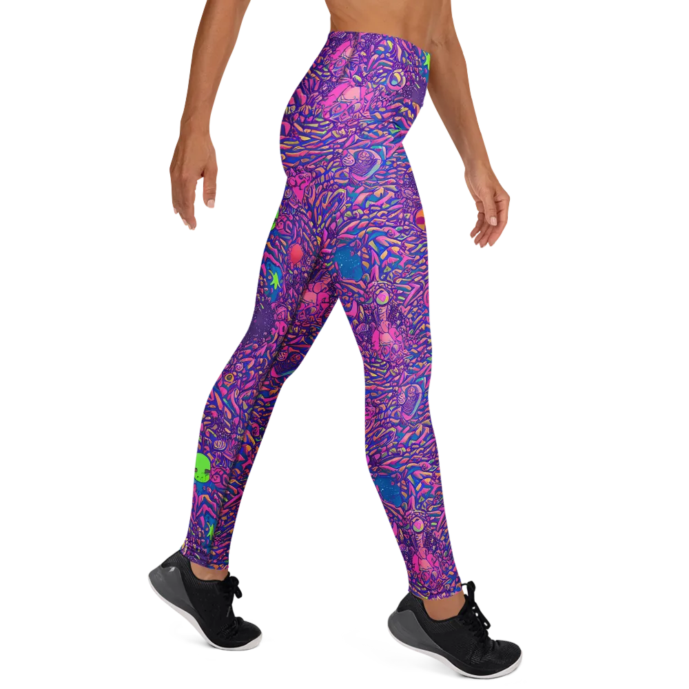 Neon Jungle on Yoga Leggings — Right