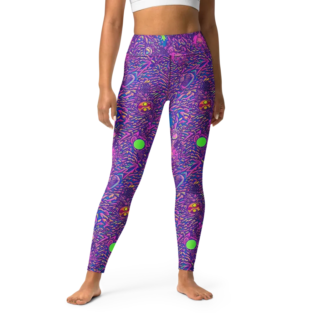 Neon Jungle on Yoga Leggings — Front