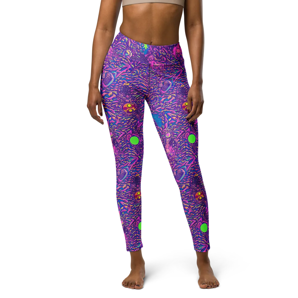 Neon Jungle on Yoga Leggings — Front