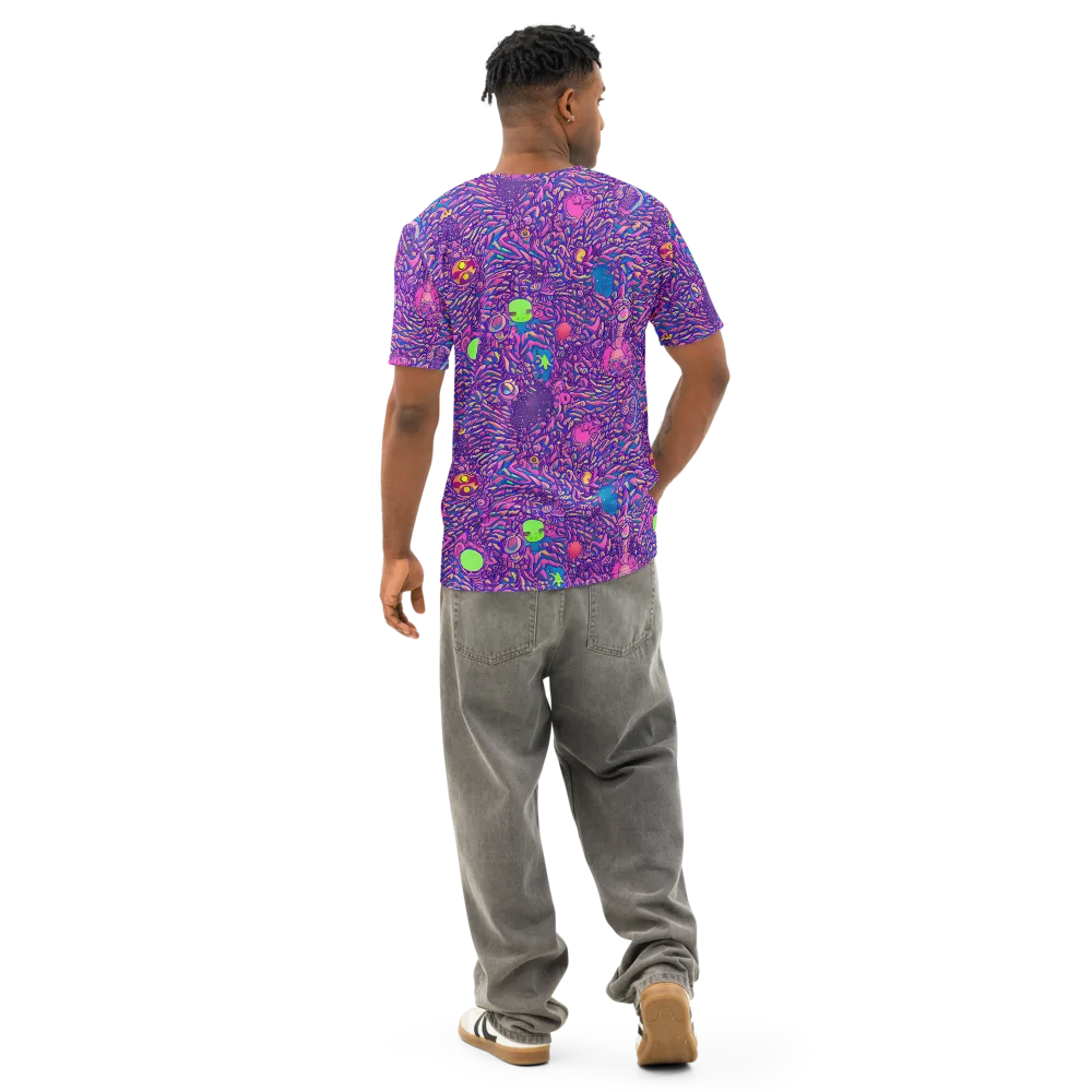 Neon Jungle on Men's Cotton Crew Neck T-Shirt — Back