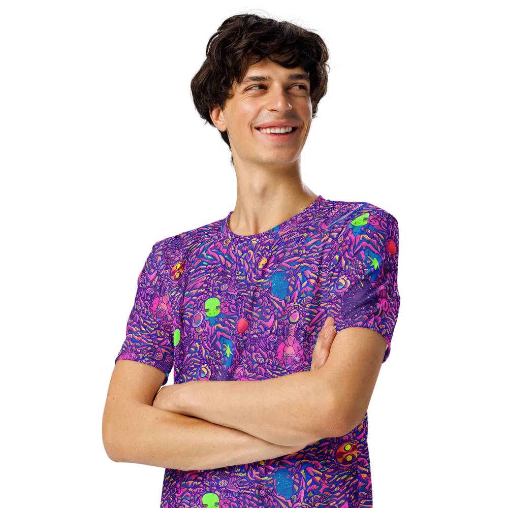 Neon Jungle on Men's Crew Neck T-Shirt — Left Front