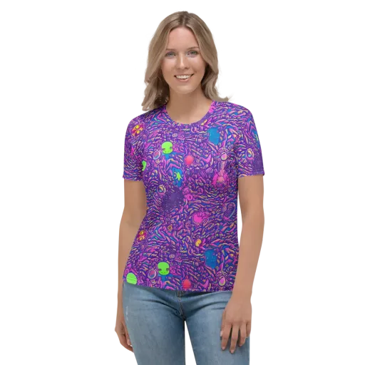 Neon Jungle on a Women's Crew Neck T-Shirt