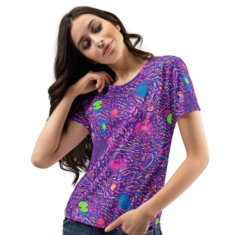 Neon Jungle on Women's Crew Neck T-Shirt — Left Front